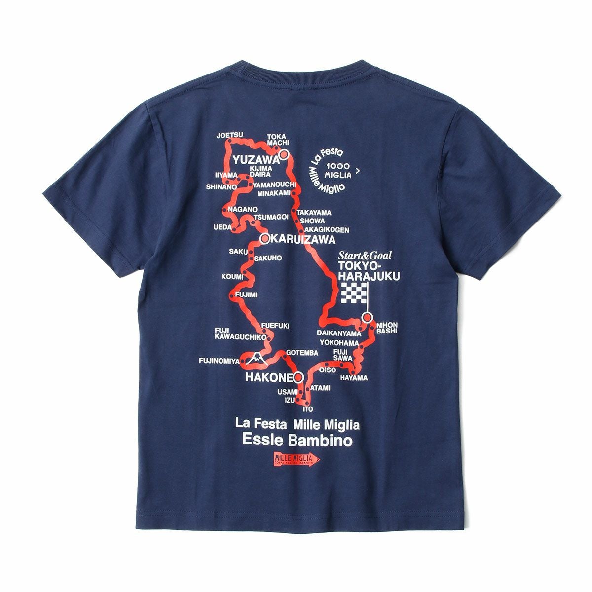 Mille Miglia｜ルート マップ 2017 Tシャツ｜ネイビー