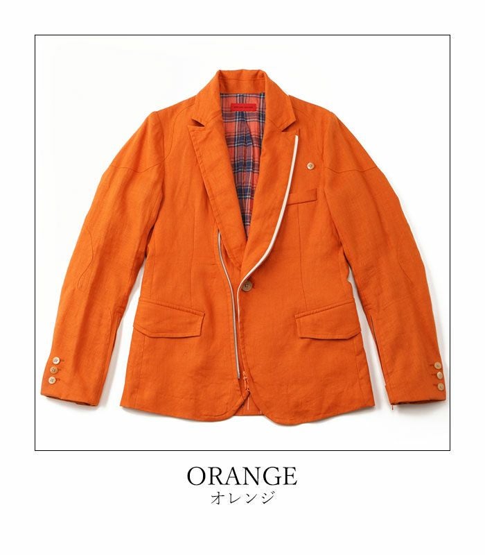 SHINICHIRO ARAKAWA｜麻ジャケット｜アウター｜オレンジ