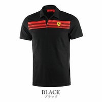 Ferrari｜フェラーリ ストライプ ポロ｜ポロシャツ｜ブラック
