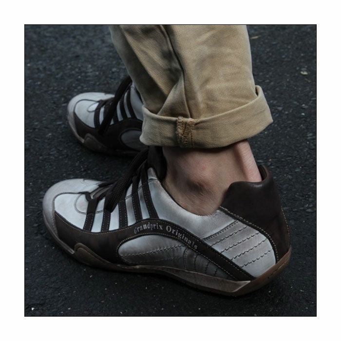 GRANDPRIX ORIGINALS｜GPO スニーカー トリノ｜ベージュ｜モデル着用