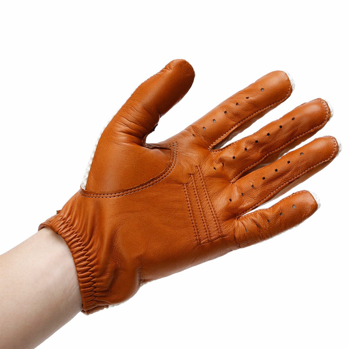 AUTODROMO｜ストリングバック・ドライビング・グローブ｜ロング｜コニャック｜モデル着用