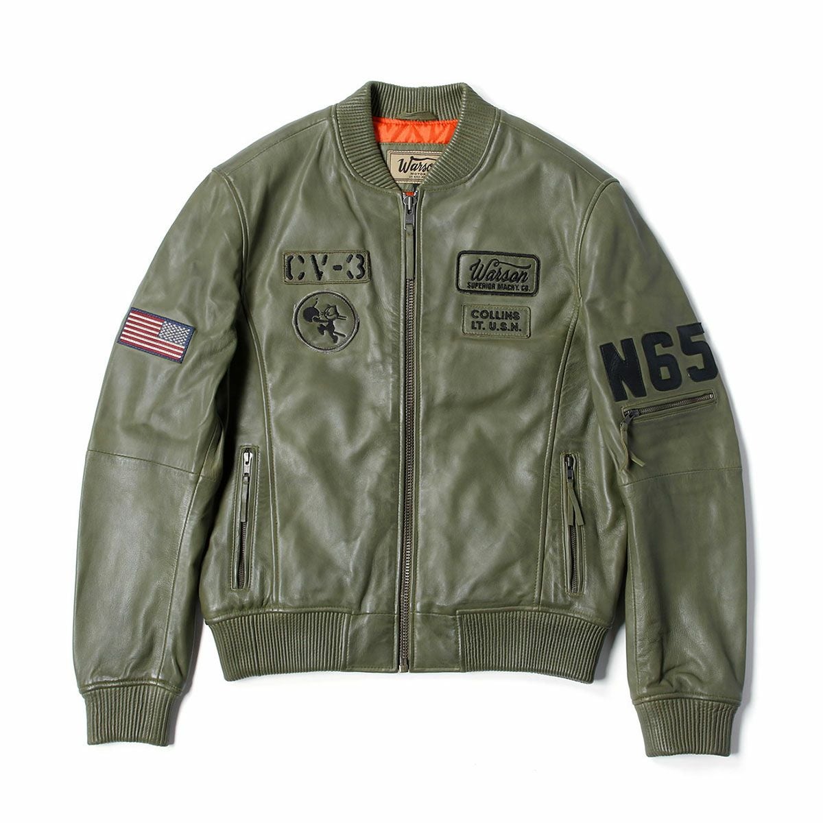 Warson Motors｜US ネイビー パイロット レザー ジャケット｜アウター｜カーキ