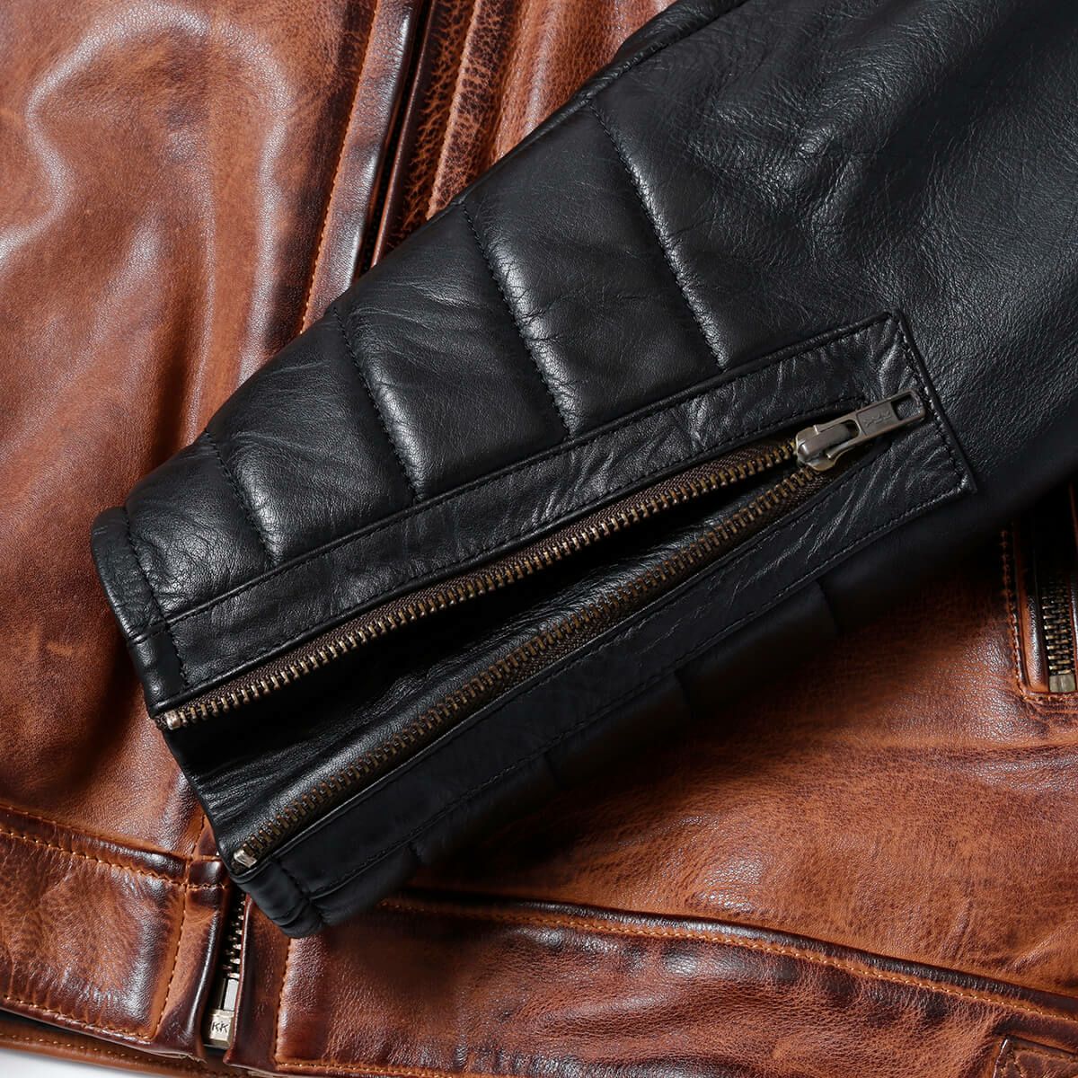 helstons｜クルーザー レザージャケット｜ブラウン×ブラック