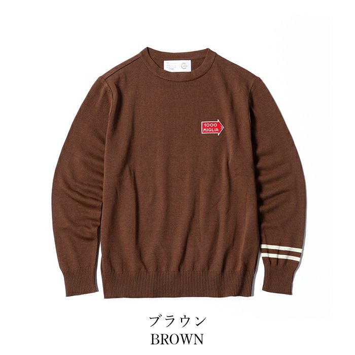 Mille Miglia｜ラフェスタ クルーネック セーター｜ニット｜ブラウン