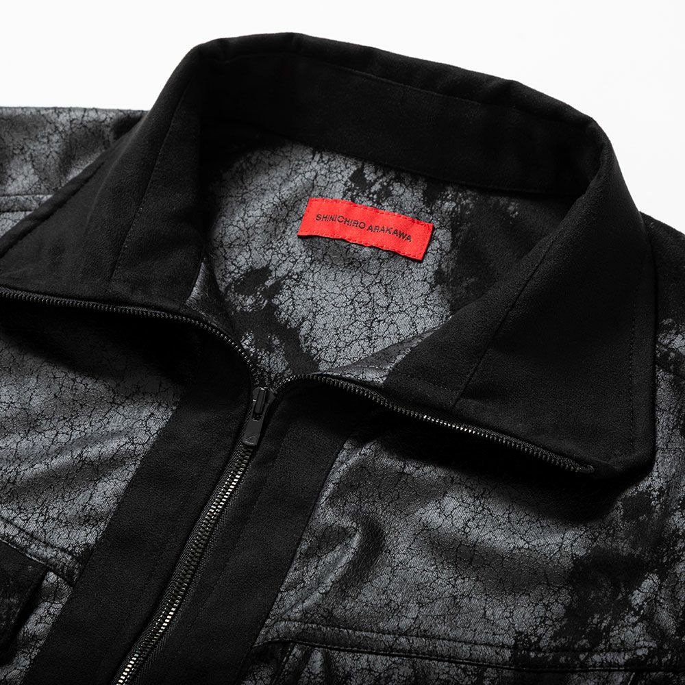 SHINICHIRO ARAKAWA｜レザー調ジャージ｜インナージャケッ｜ブラック