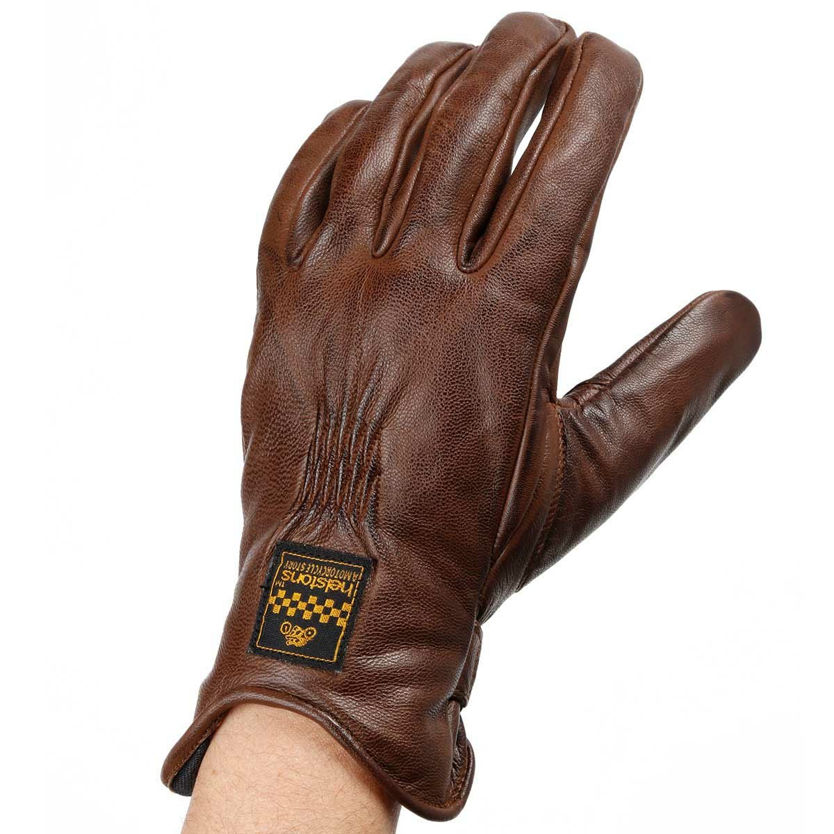 helstons｜コンドル グローブ｜3シーズン｜キャメル×ブラック｜モデル着用