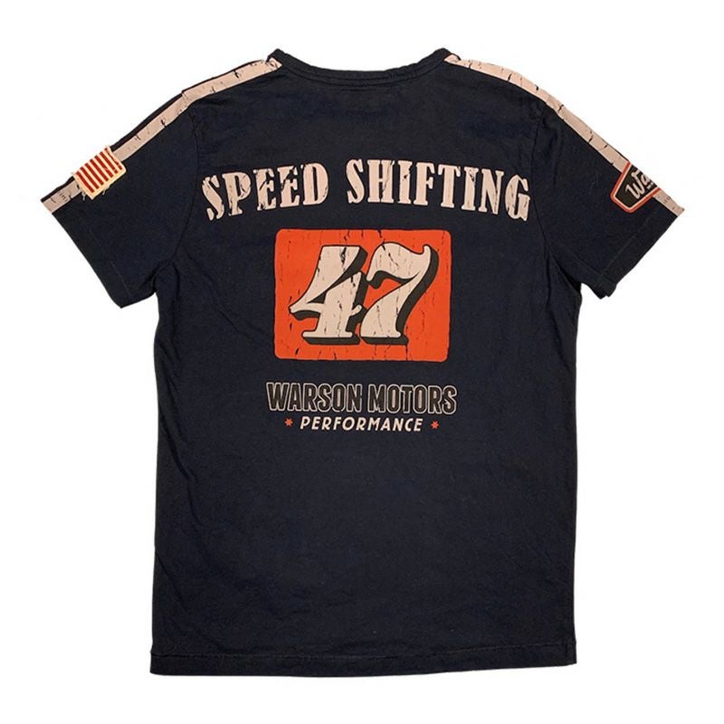 Warson Motors｜スピード シフティング Tシャツ｜ネイビーｖ