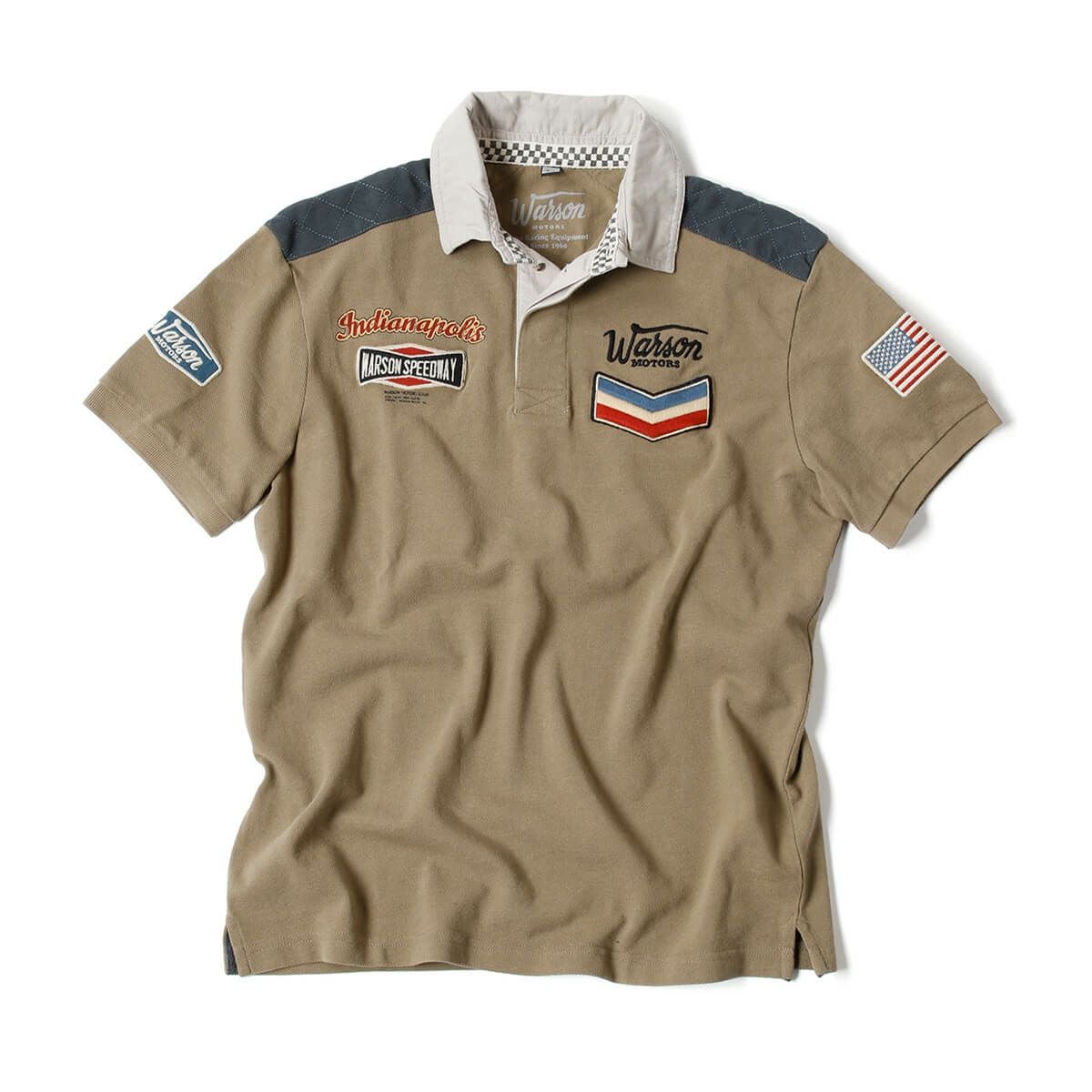 Warson Motors｜インディアナポリス スピードウェイ ポロシャツ｜ポロシャツ｜カーキ