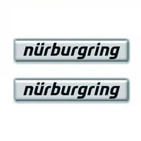 Nurburgring｜ニュルブルクリンク レタリング 3D ステッカー 10cm｜シルバー