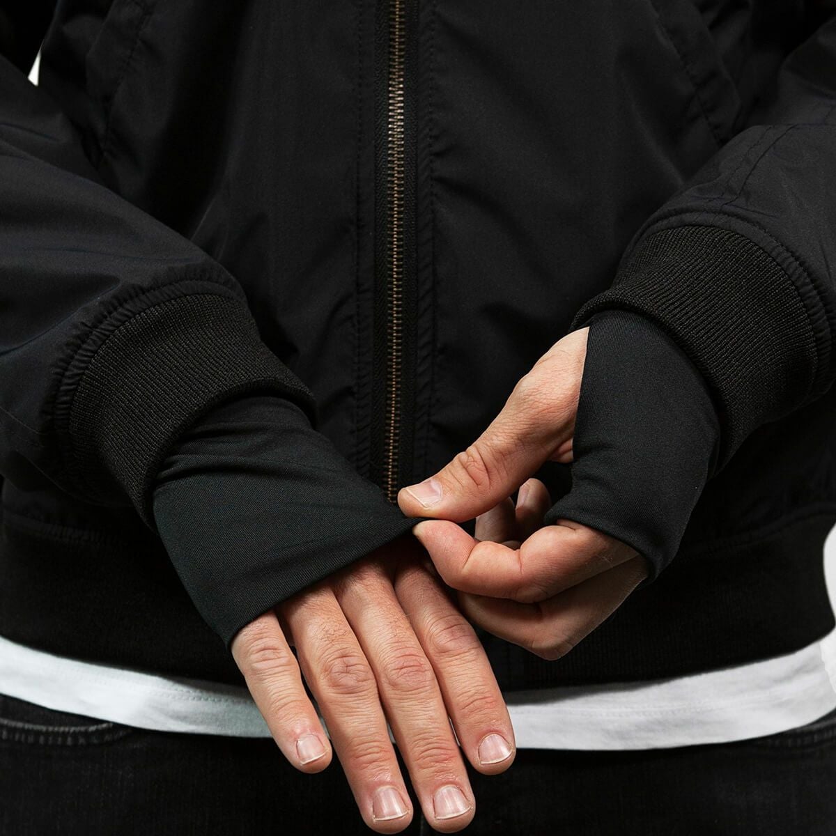 John Doe｜XTM フライトジャケット｜ファブリック｜ブラック｜モデル着用