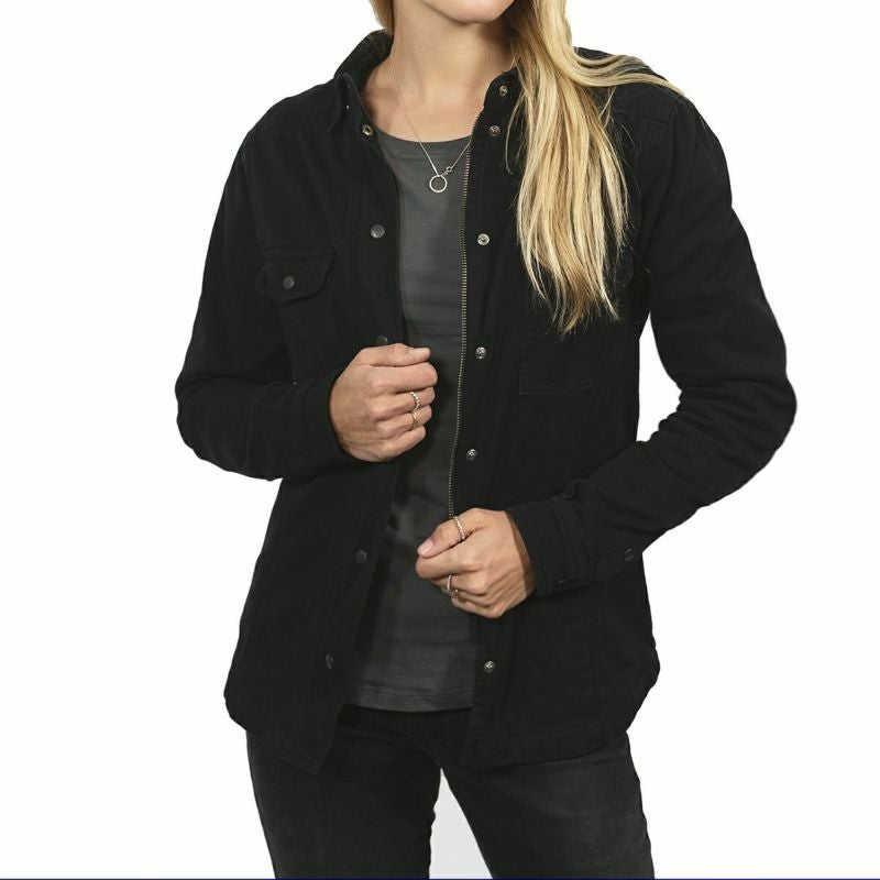 John Doe｜XTM モトシャツ ウーマン｜ファブリック｜ブラック｜モデル着用