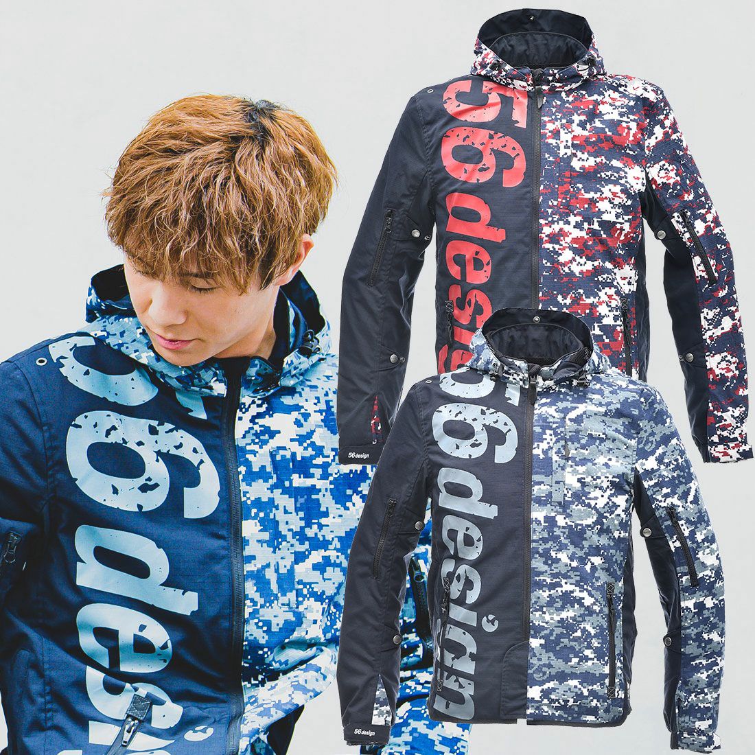 56design｜アシンメトリー コットン パーカー｜ファブリック