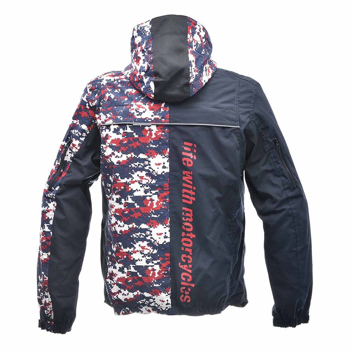 56design｜アシンメトリー コットン パーカー｜ファブリック｜レッド