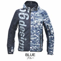 56design｜アシンメトリー コットン パーカー｜ファブリック｜ブルー