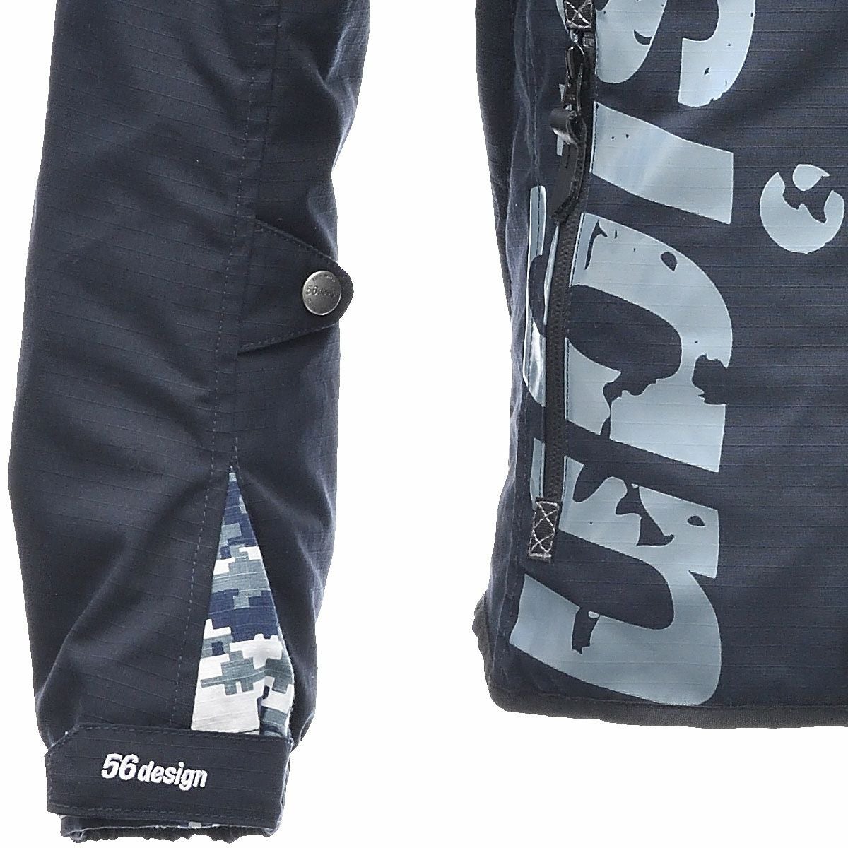 56design｜アシンメトリー コットン パーカー｜ファブリック｜ブルー