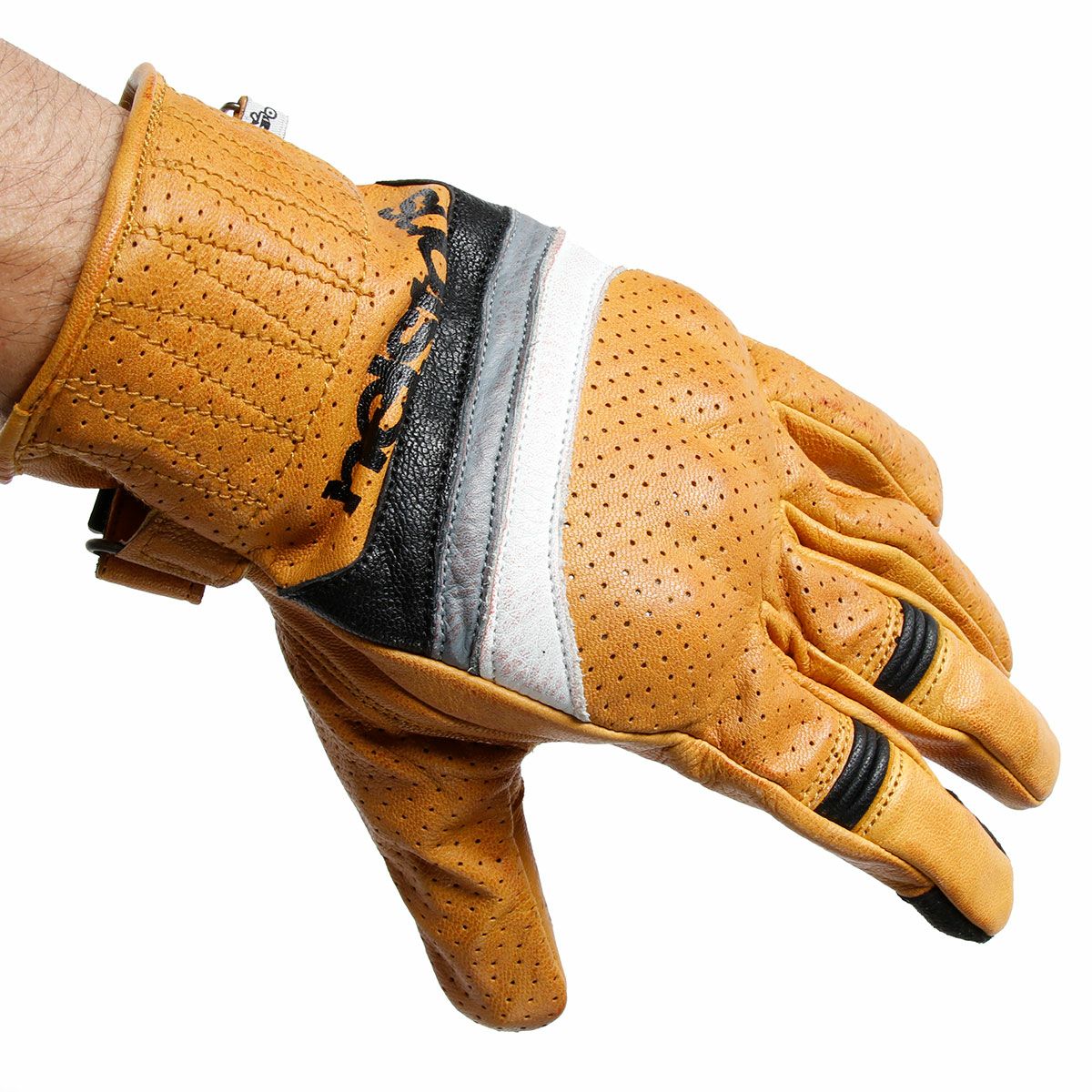 helstons｜モーラ エア グローブ｜サマー｜ゴールド｜モデル着用