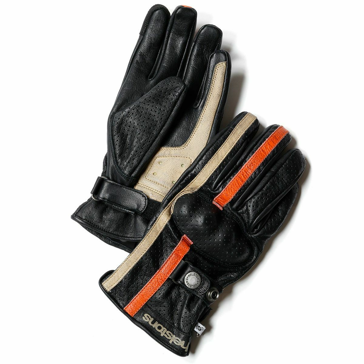 helstons｜イーグル エア グローブ｜サマー｜ブラック×オレンジ×ベージュ