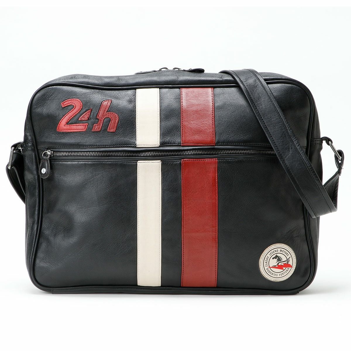 CLASSIC LEGEND MOTORS｜【ル・マン24時間レース・オフィシャルライセンス商品】メッセンジャー レザー バッグ｜ブラック
