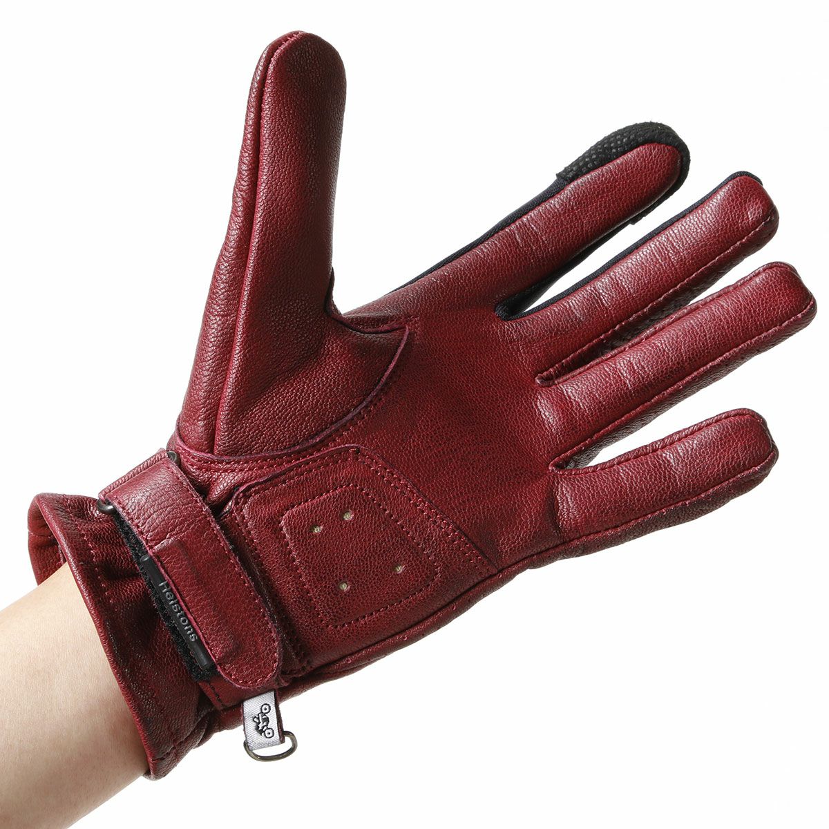 helstons｜グラフィック グローブ レディ｜3シーズン｜ボルドー｜モデル着用