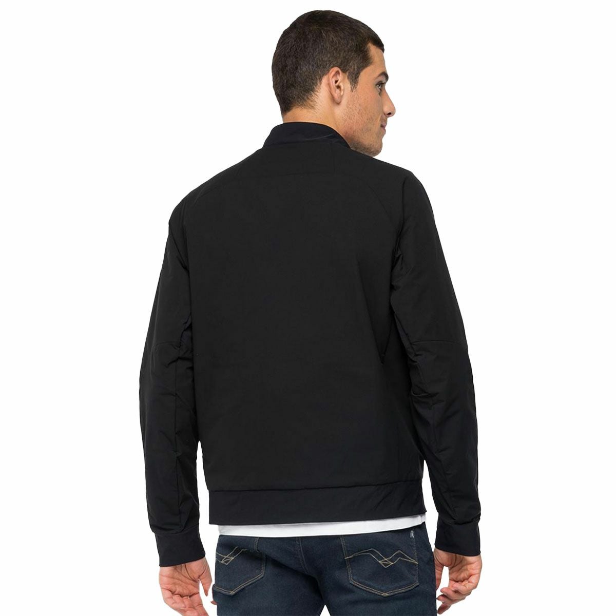 Replay｜フル ジッパー ナイロン ジャケット｜ファブリック｜ブラック｜モデル着用