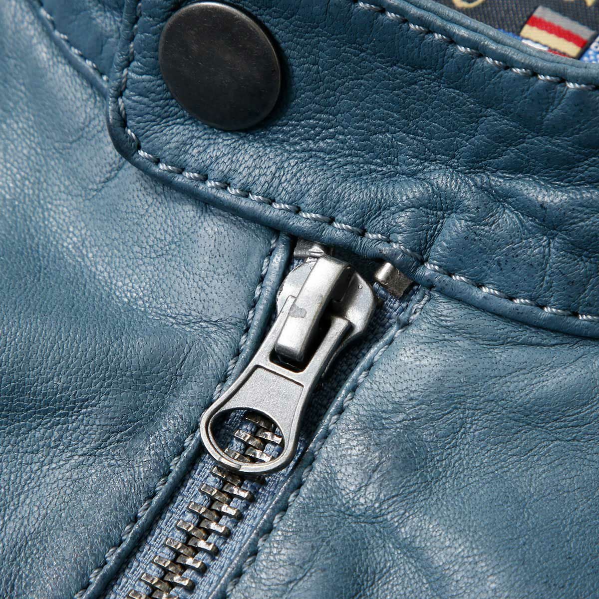 GULF｜ガルフ クラシック レーシング レザー ジャケット｜アウター｜アイスブルー