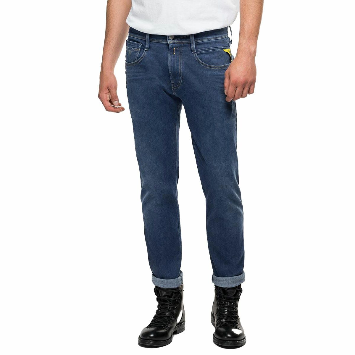 Replay｜CHAIN スリムフィットジーンズ REPLAY FOR HUSQVARNA｜デニム｜ミディアムブルー