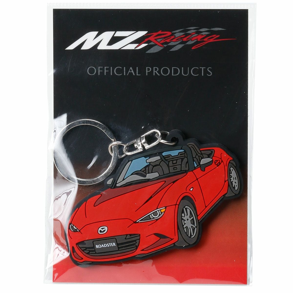 MZRacing｜Always ROADSTER ラバーキーホルダー｜レッド