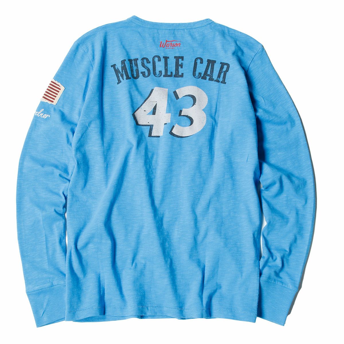 Warson Motors｜V8 ロングスリーブ シャツ｜スカイブルー