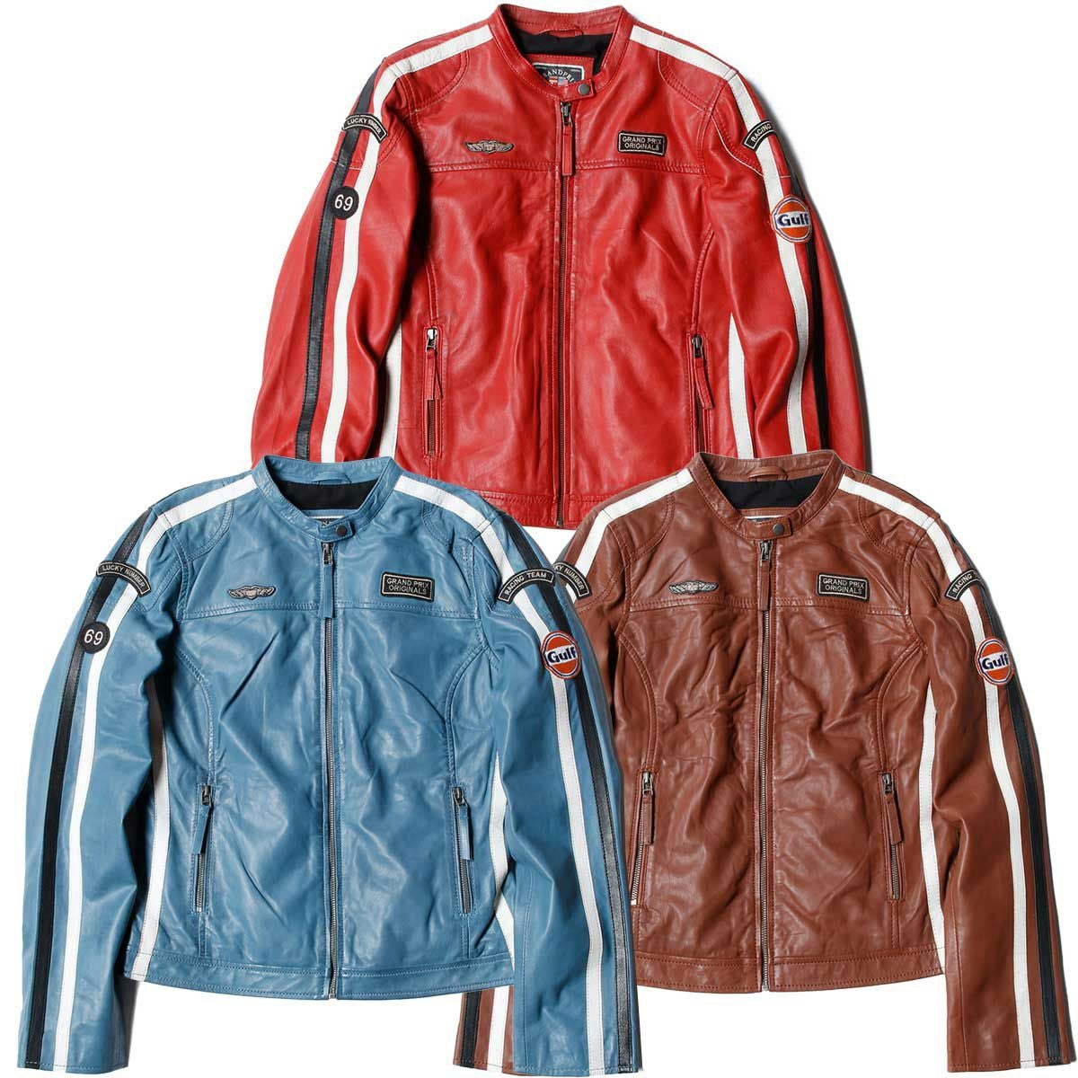 大幅値下げ　ガルフ GULF レーシング　レザー ジャケット レディース M ガルフ レディ クラシック レザー ジャケット | モトーリモーダ公式