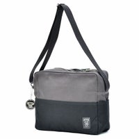 56design｜バイカラー キャンパス ショルダー バッグ｜スモーク×ブラック