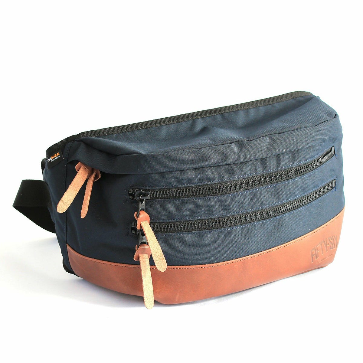 56design｜ウェスト ＆ ボディ コーデュラ バッグ｜ウエストバッグ｜コヨーテ×ネイビー