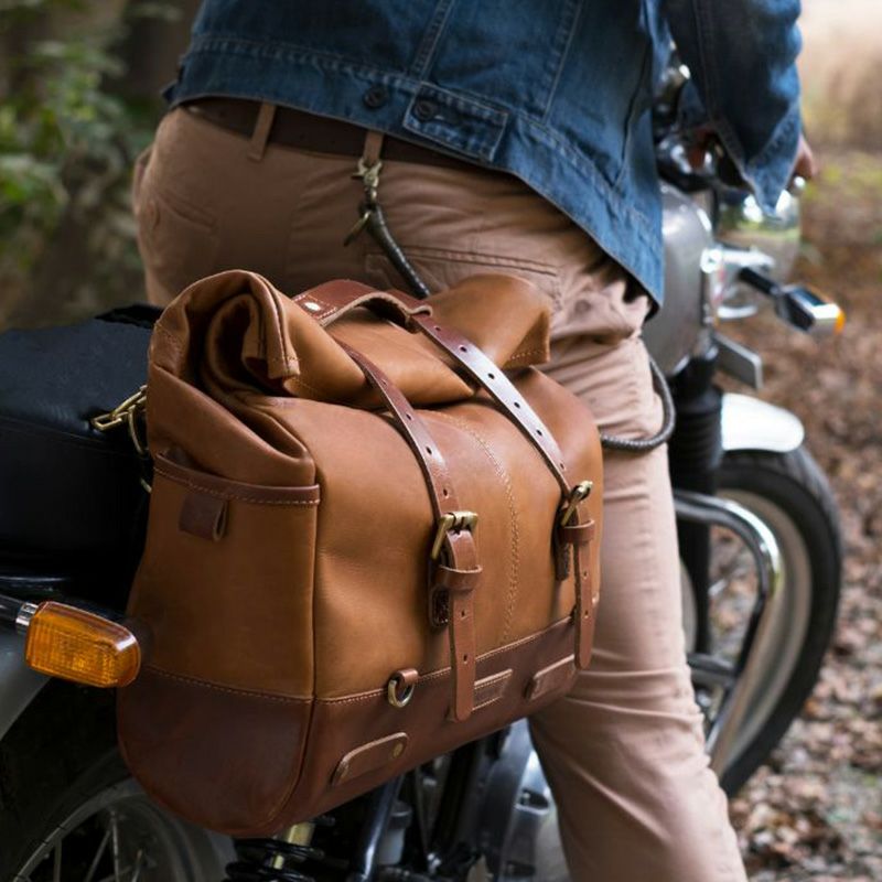 Trip Machine｜アウトロー サドルバッグ｜サイドバッグ｜ヴィンテージタン｜使用イメージ