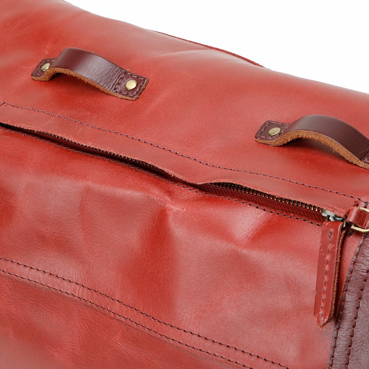 Trip Machine｜レザー ミリタリー ダッフル｜ショルダー｜チェリーレッド