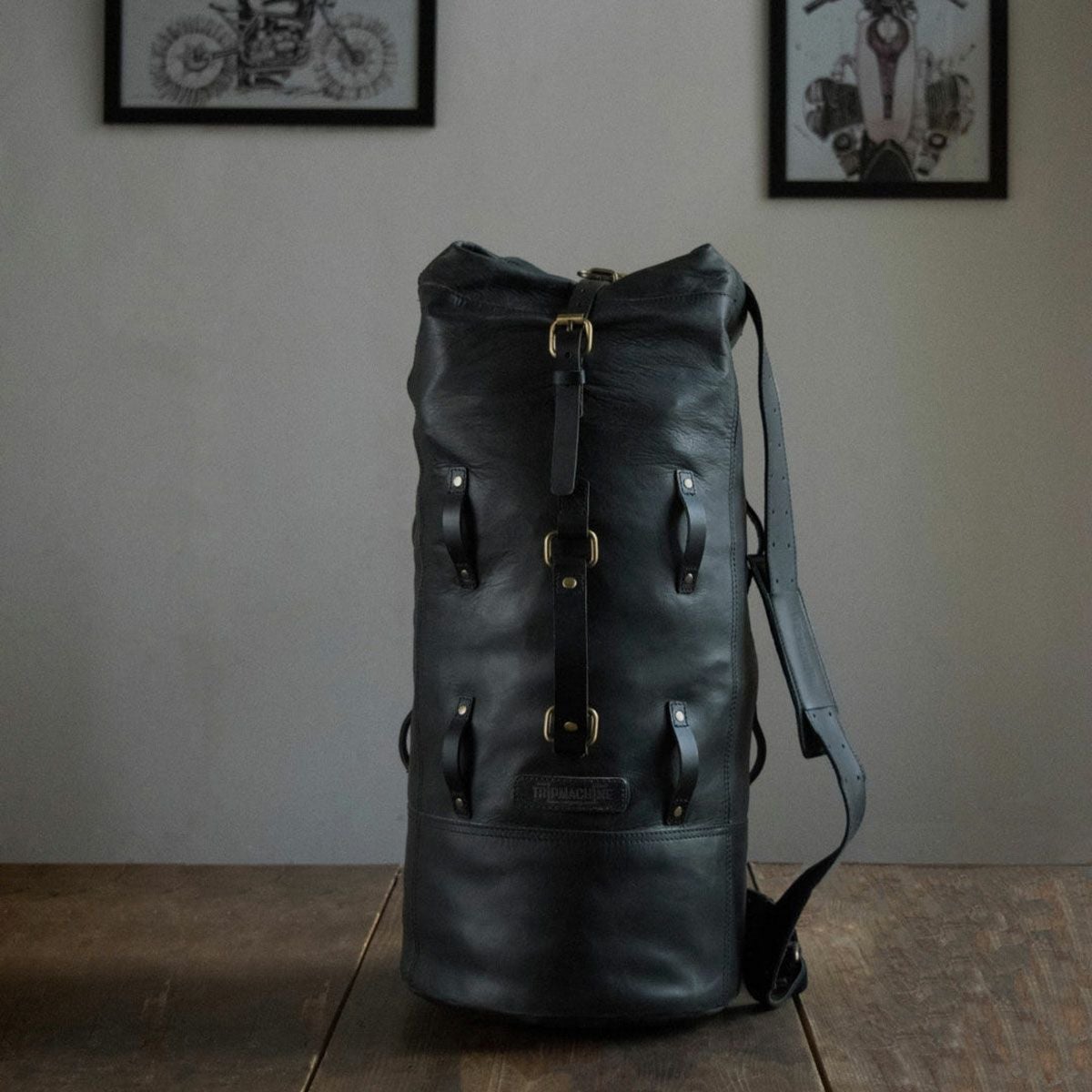 Trip Machine｜レザー ミリタリー ダッフル｜ショルダー｜クラシックブラック