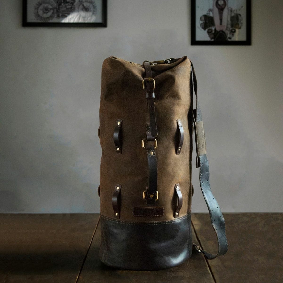 Trip Machine｜レザー ミリタリー ダッフル｜ショルダー｜タバコブラウン