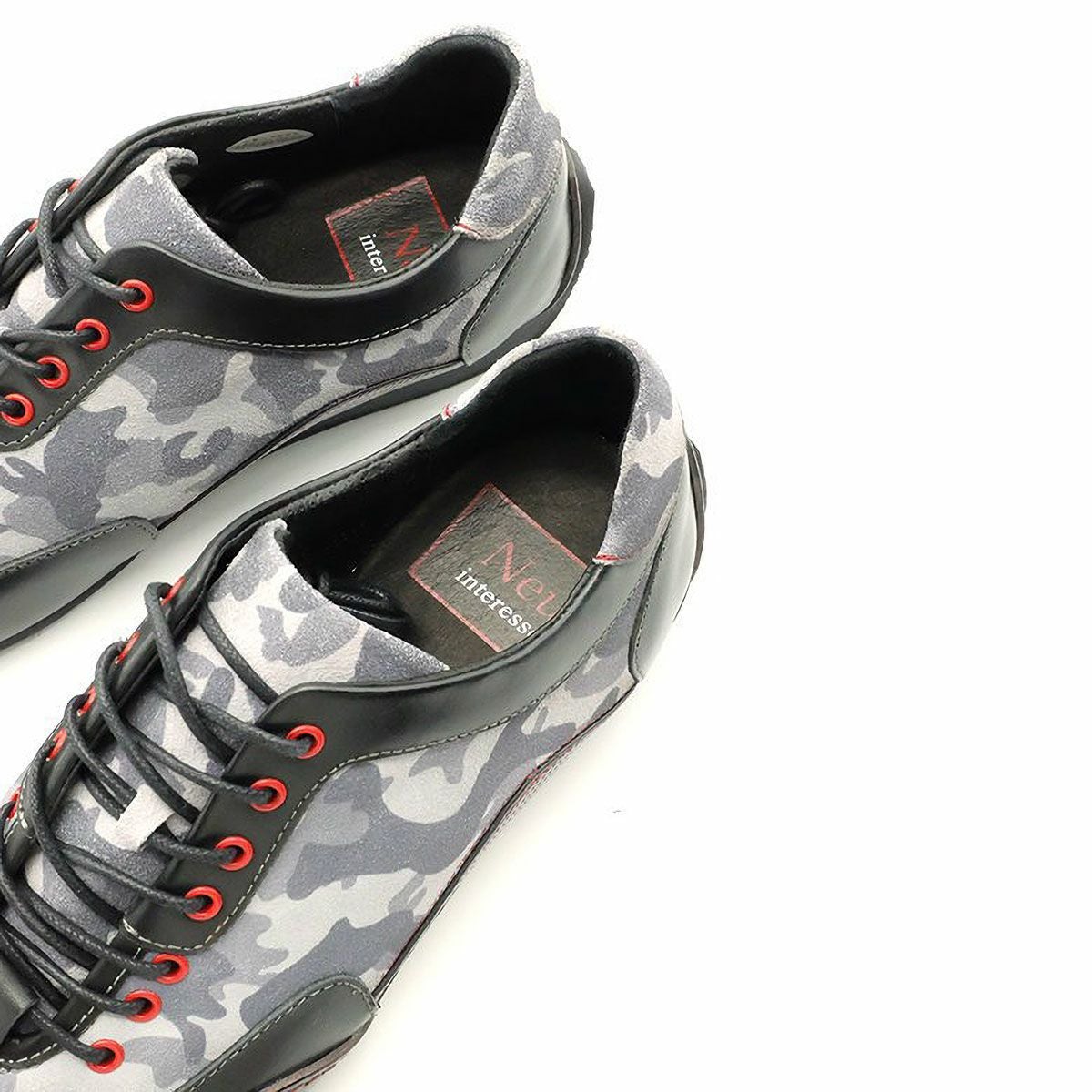 threegenerations｜NI-2425-212 ノイインテレッセ コラボモデル｜スニーカー｜ブラックカモフラージュ