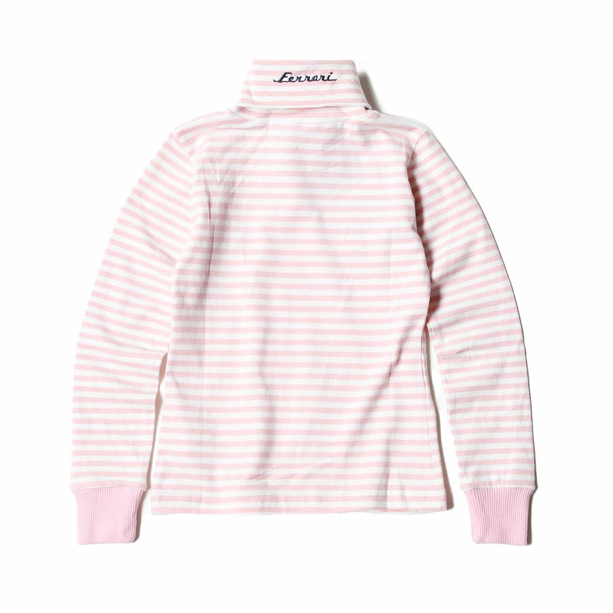 Ferrari｜フェラーリ ストライプ キッズ ロングスリーブ シャツ｜ピンク