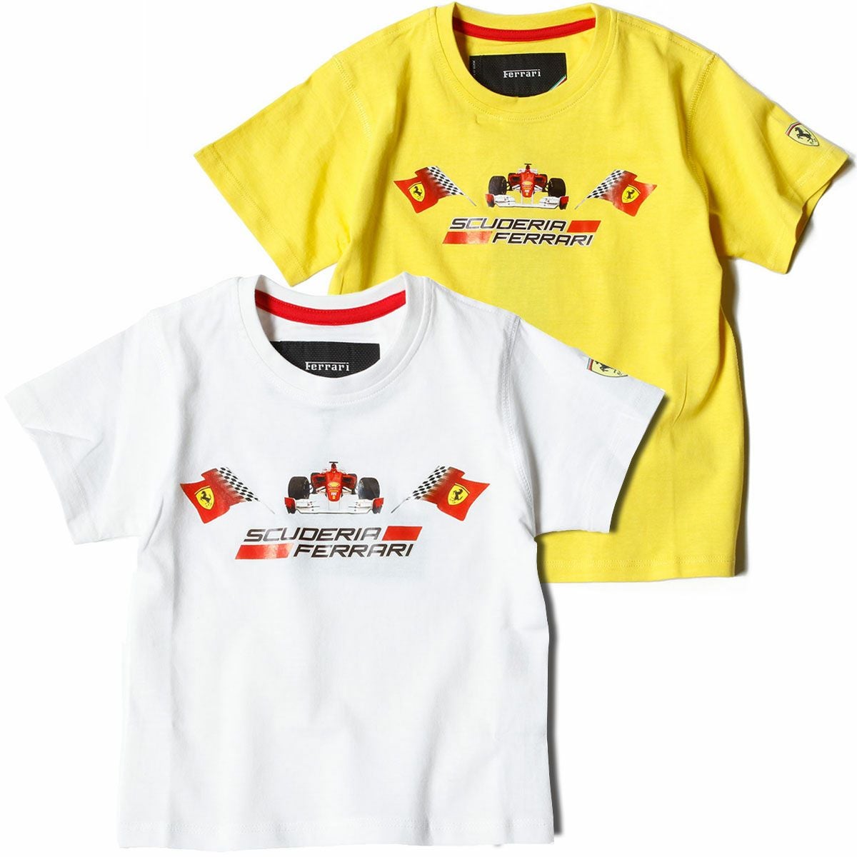 Ferrari｜フェラーリ フラッグ スクデット キッズ Tシャツ｜