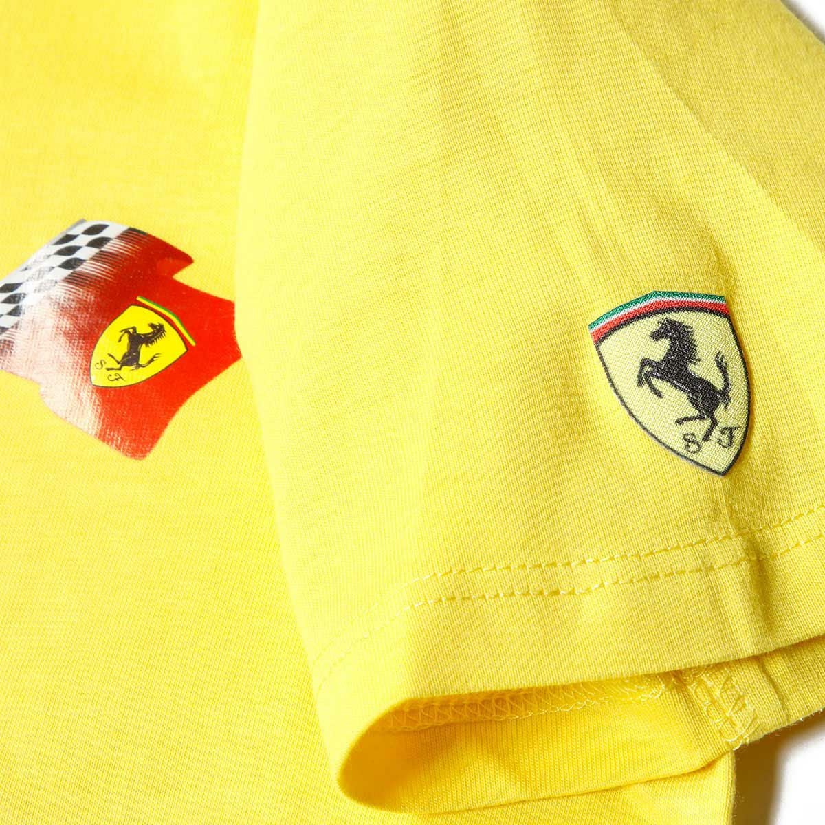 Ferrari｜フェラーリ フラッグ スクデット キッズ Tシャツ｜イエロー