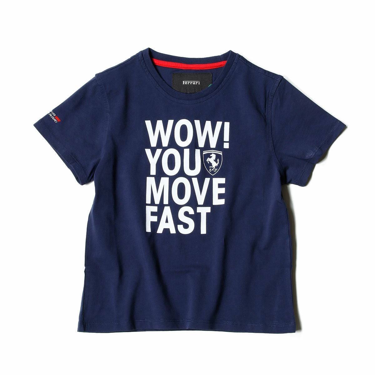 Ferrari｜フェラーリ スクデット ムーブ ファスト キッズ Tシャツ｜ネイビー