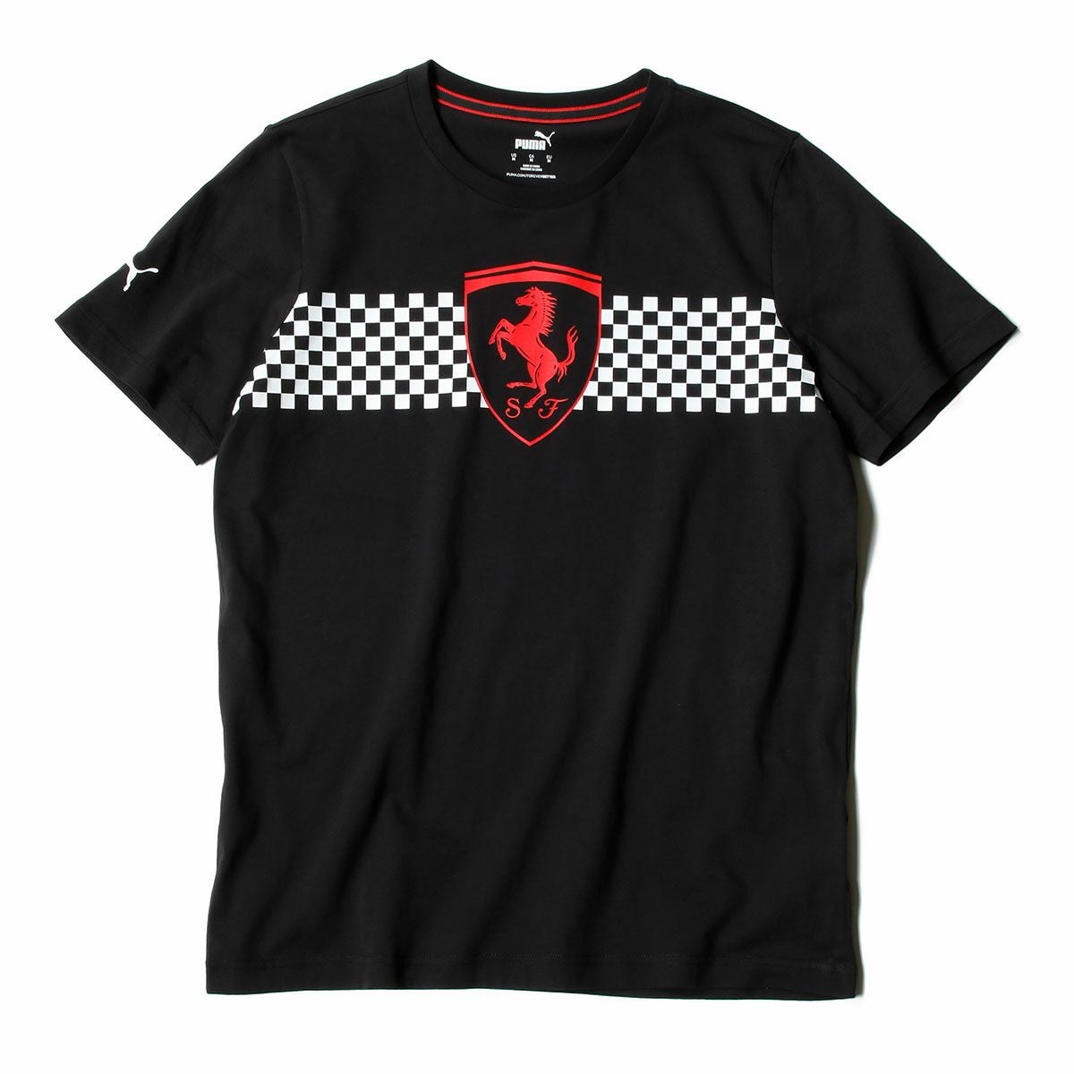 Ferrari｜スクーデリア・フェラーリ チェッカード フラッグ Tシャツ｜ブラック
