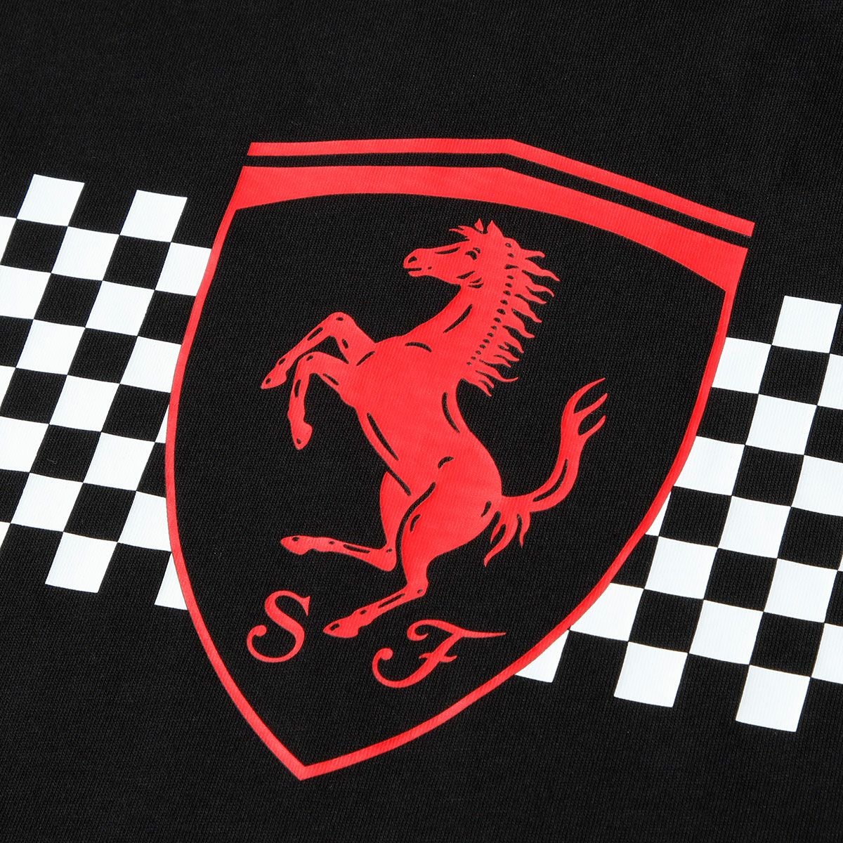 Ferrari｜スクーデリア・フェラーリ チェッカード フラッグ Tシャツ｜ブラック