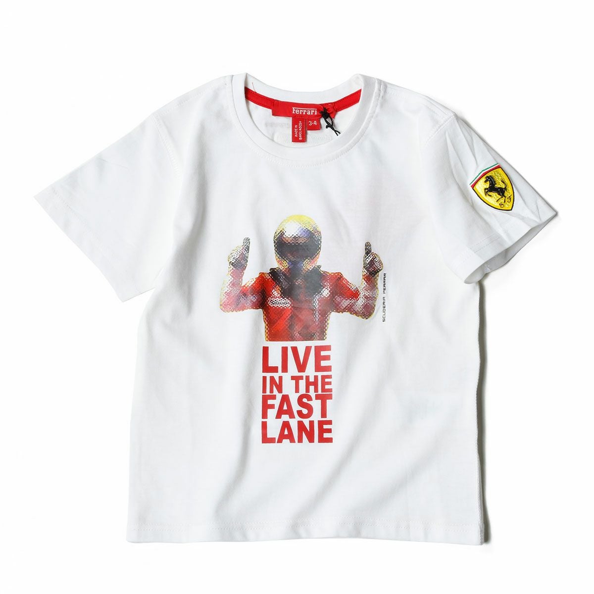 Ferrari｜フェラーリ パイロット キッズ Tシャツ｜ホワイト