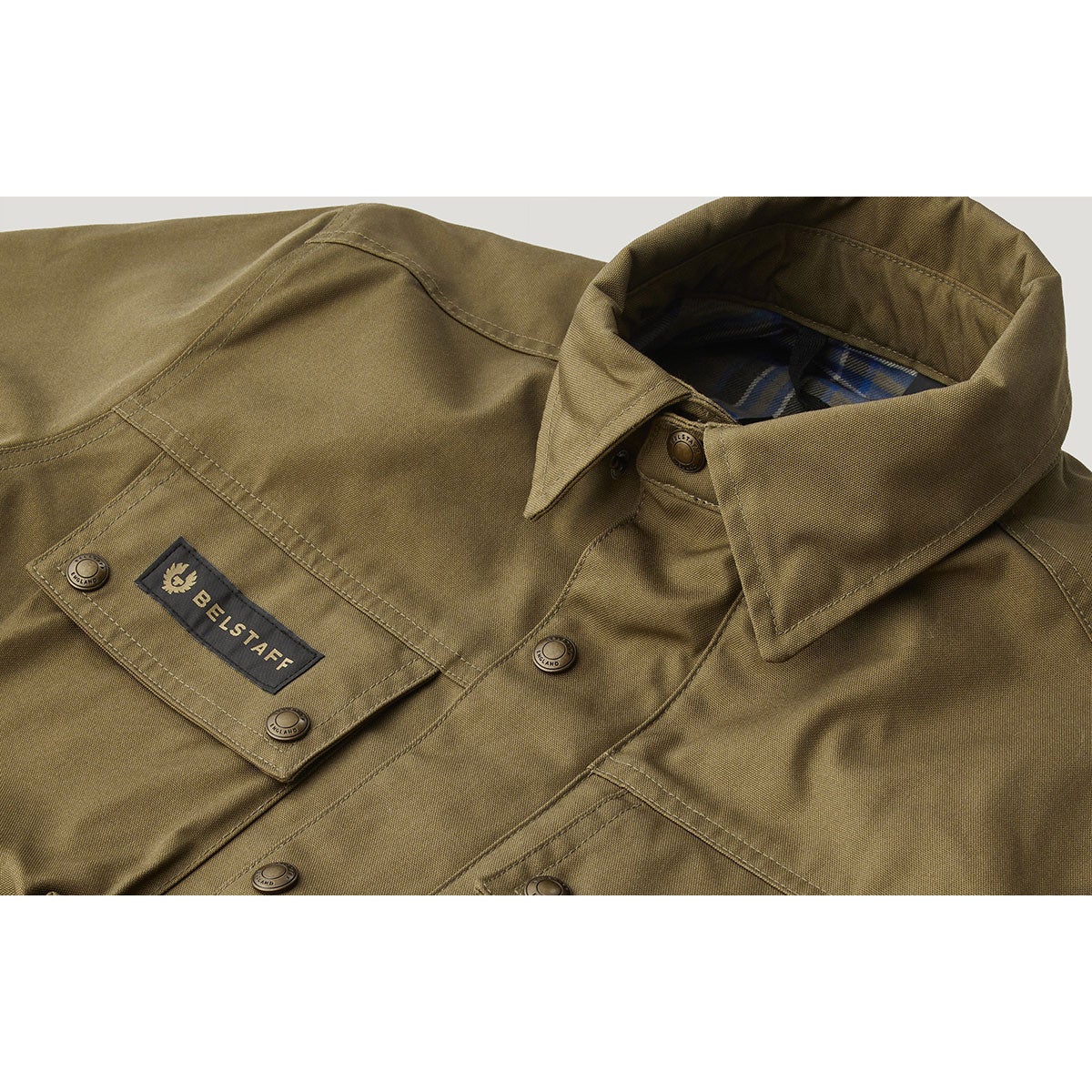 BELSTAFF｜マンション モーターサイクル シャツ｜ファブリック｜ベルスタッフオリーブ