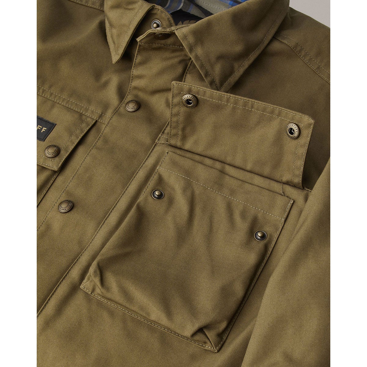 BELSTAFF｜マンション モーターサイクル シャツ｜ファブリック｜ベルスタッフオリーブ