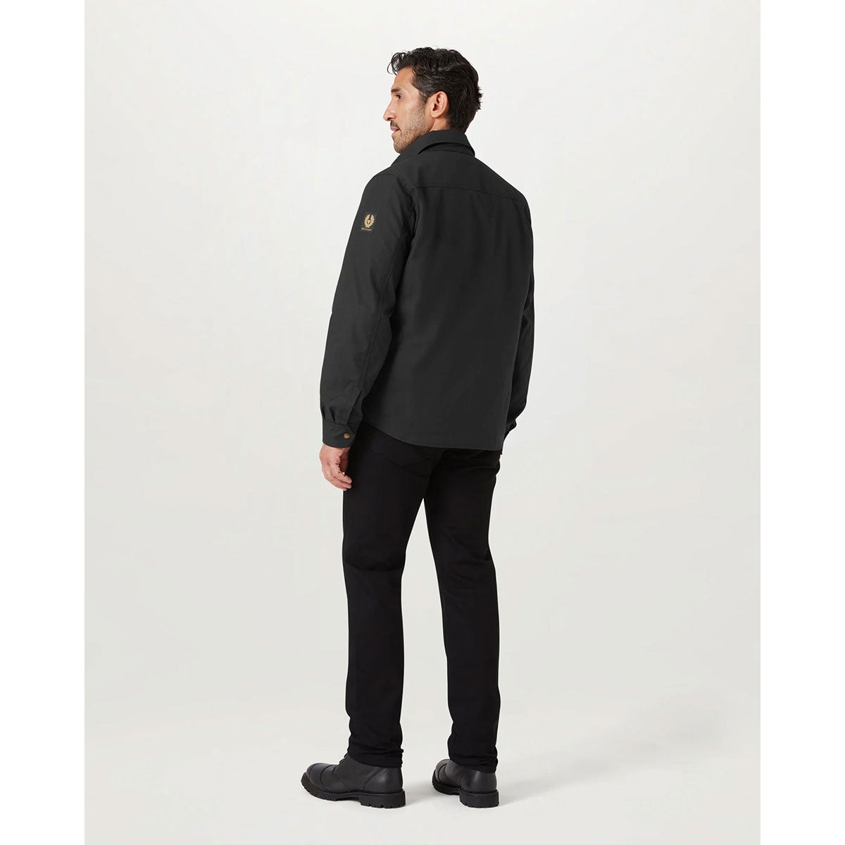 BELSTAFF｜マンション モーターサイクル シャツ｜ファブリック｜ブラック｜モデル着用