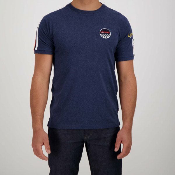 Steve McQueen｜ル・マン スティーブ・マックィーン レーシング 20 Tシャツ｜ダークブルー｜モデル着用