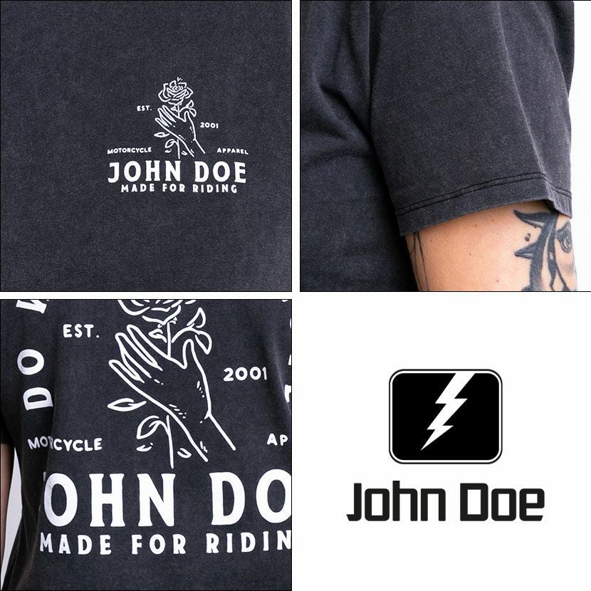 John Doe｜”ローズ” Tシャツ ウーマン｜ブラック｜モデル着用