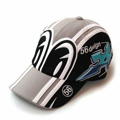 56design｜メダマ キャップ｜帽子｜グレー×ブラック