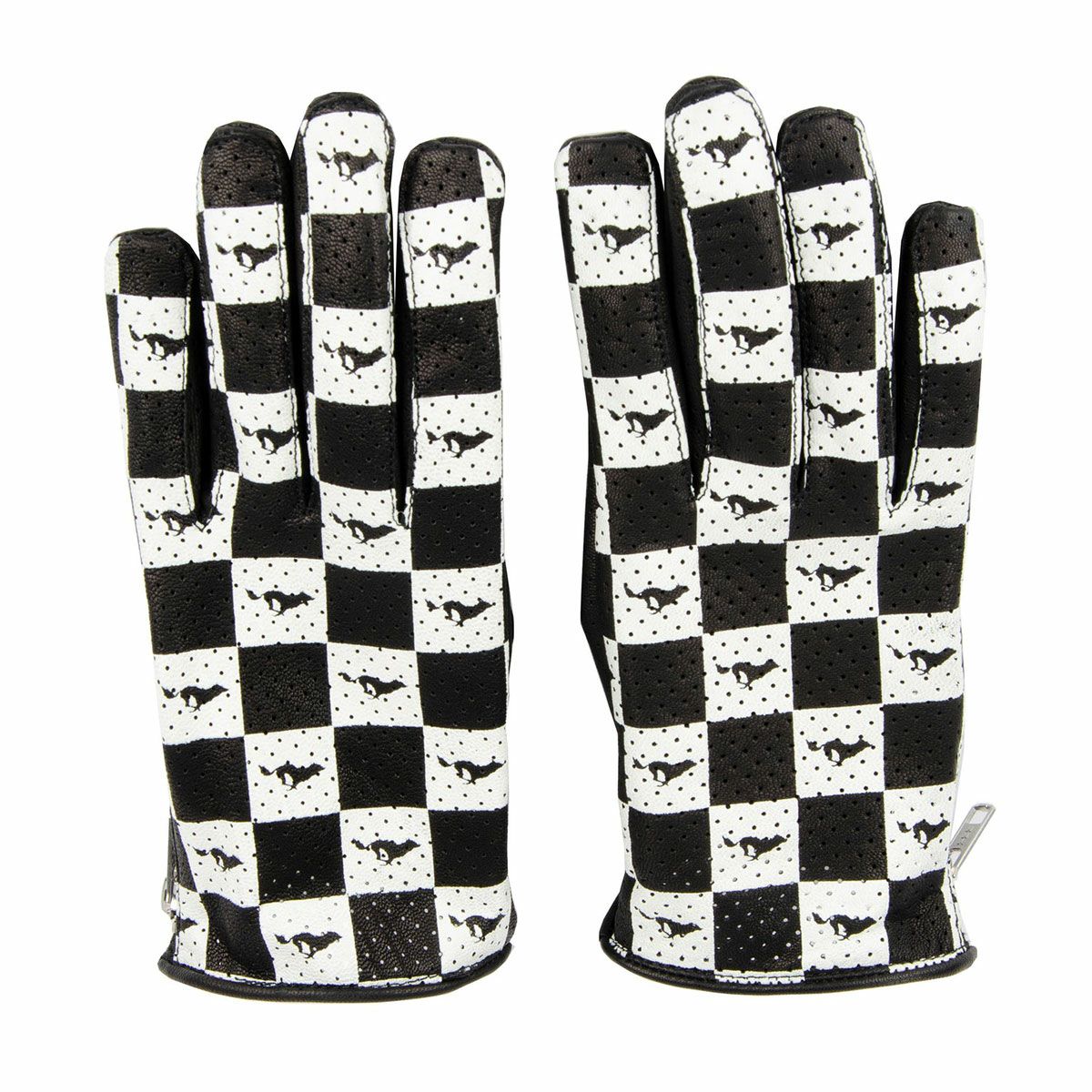 El Solitario｜ウルフ チェッカーズ グローブ｜サマー｜ブラック×ホワイト